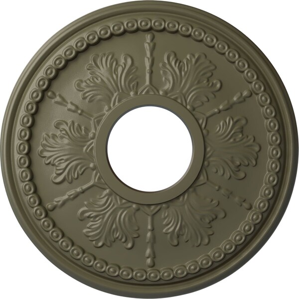 Ekena Millwork Tirana Ceiling Medallion (Fits Canopies up to 4 3/4"), 13 7/8"OD x 3 3/4"ID x 1 1/4"P, Spartan Stone CM13TISSF - main